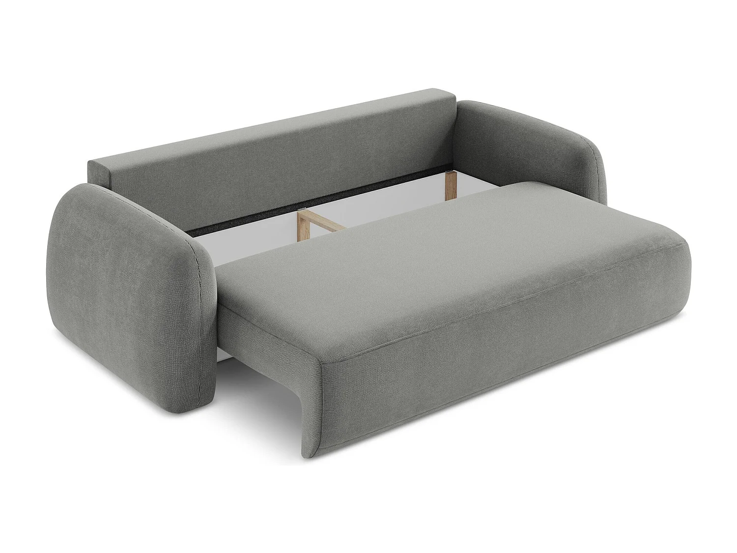 Canapé 3 places convertible en tissu texturé - gris - HALE