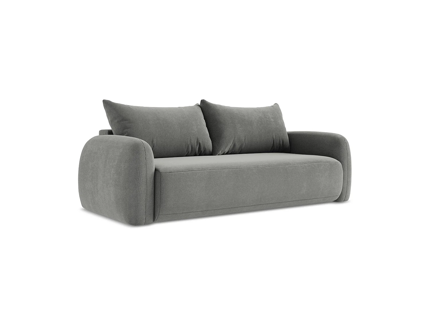 Canapé 3 places convertible en tissu texturé - gris - AMALFI