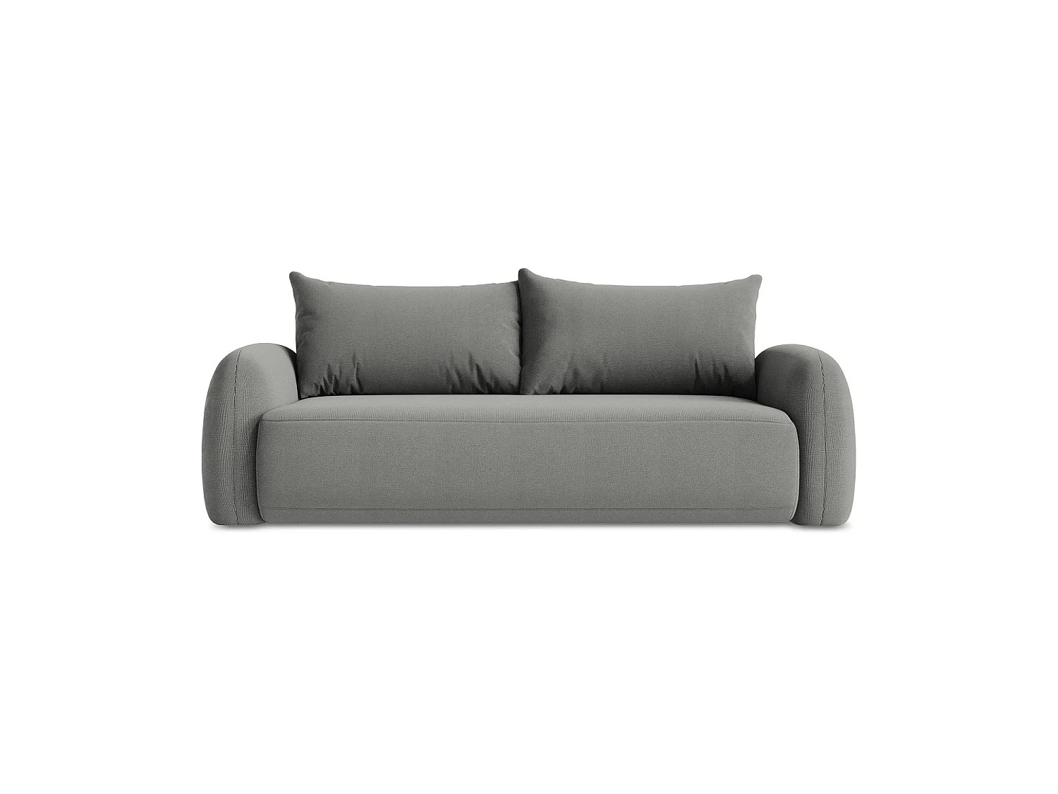 Canapé 3 places convertible en tissu texturé - gris - AMALFI