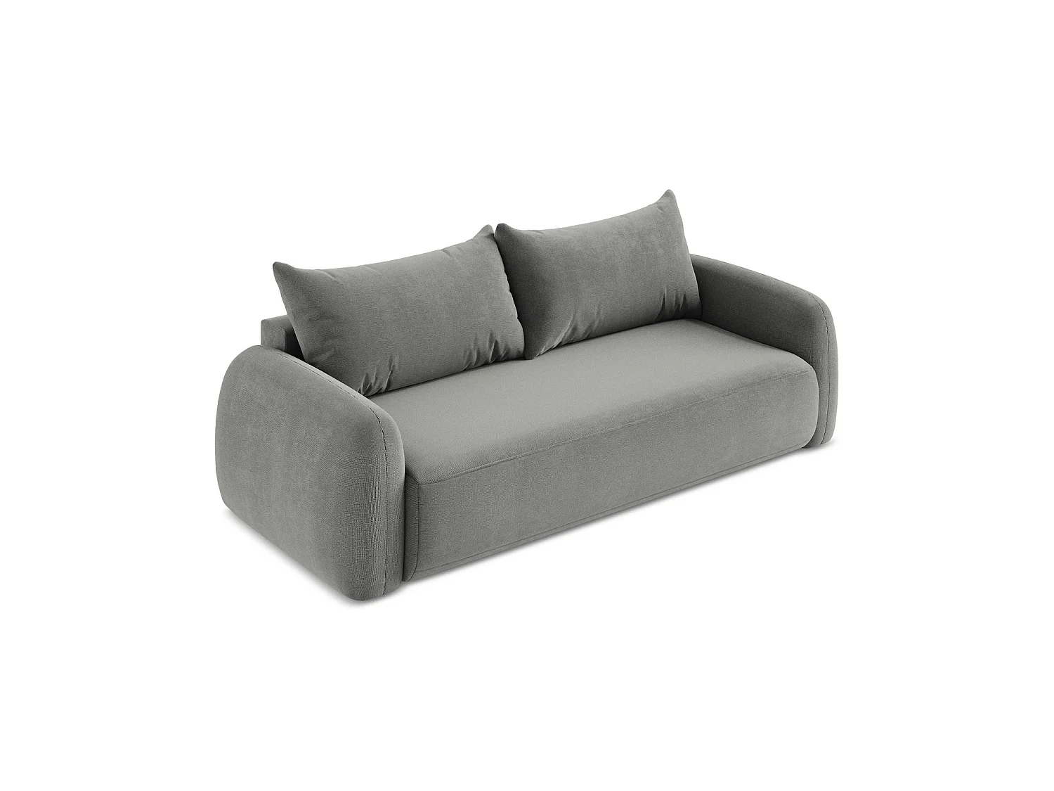 Canapé 3 places convertible en tissu texturé - gris - AMALFI