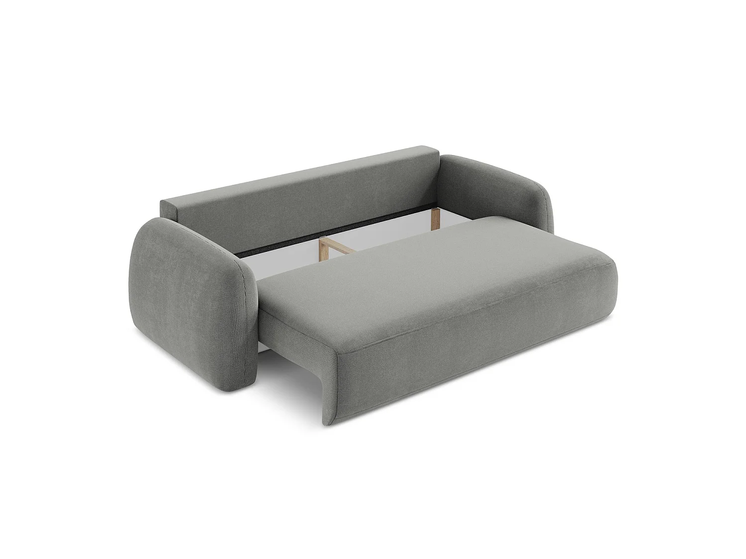 Canapé 3 places convertible en tissu texturé - gris - AMALFI