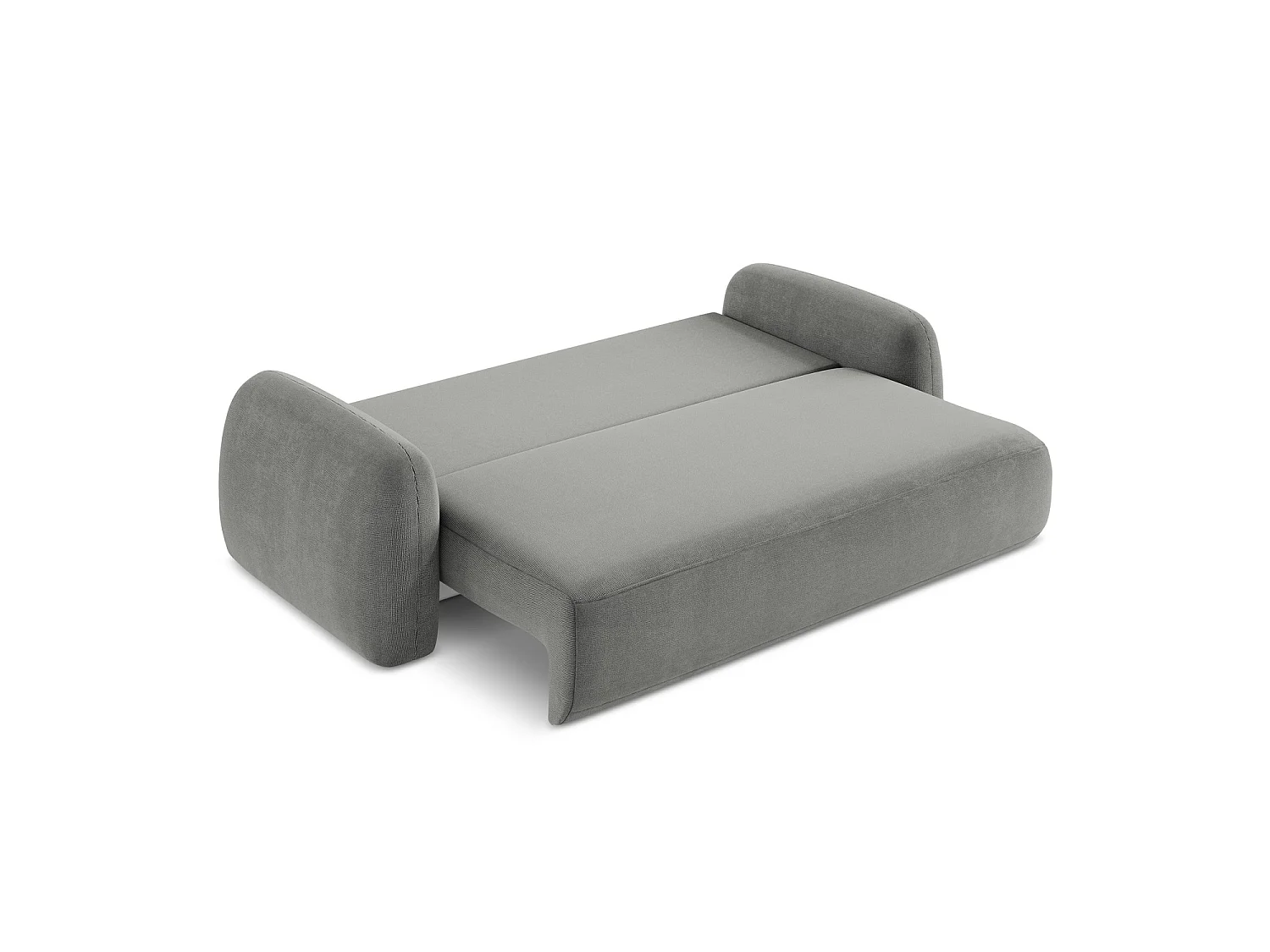 Canapé 3 places convertible en tissu texturé - gris - AMALFI