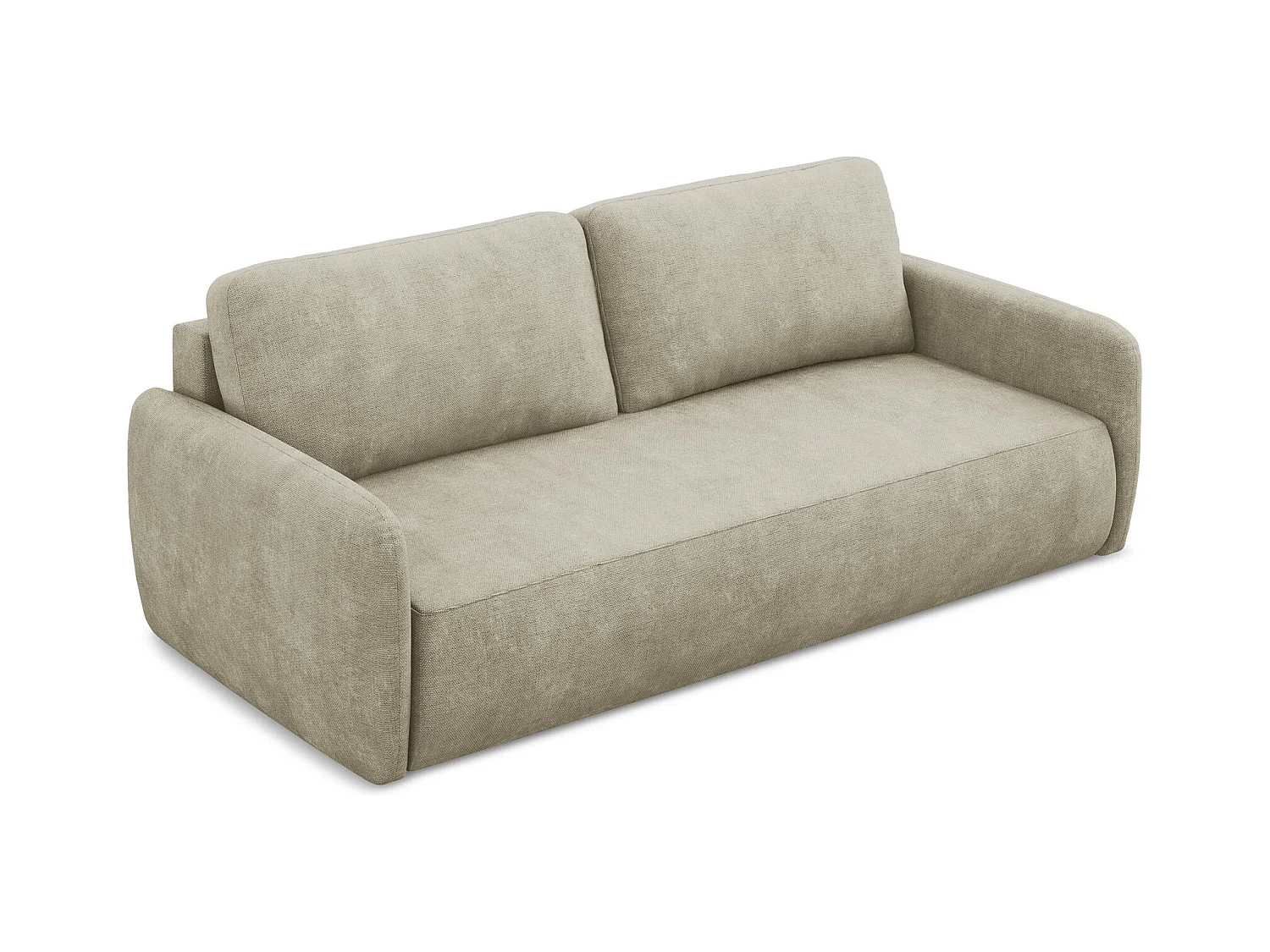 Canapé 3 places convertible en tissu chenille - beige - LILO