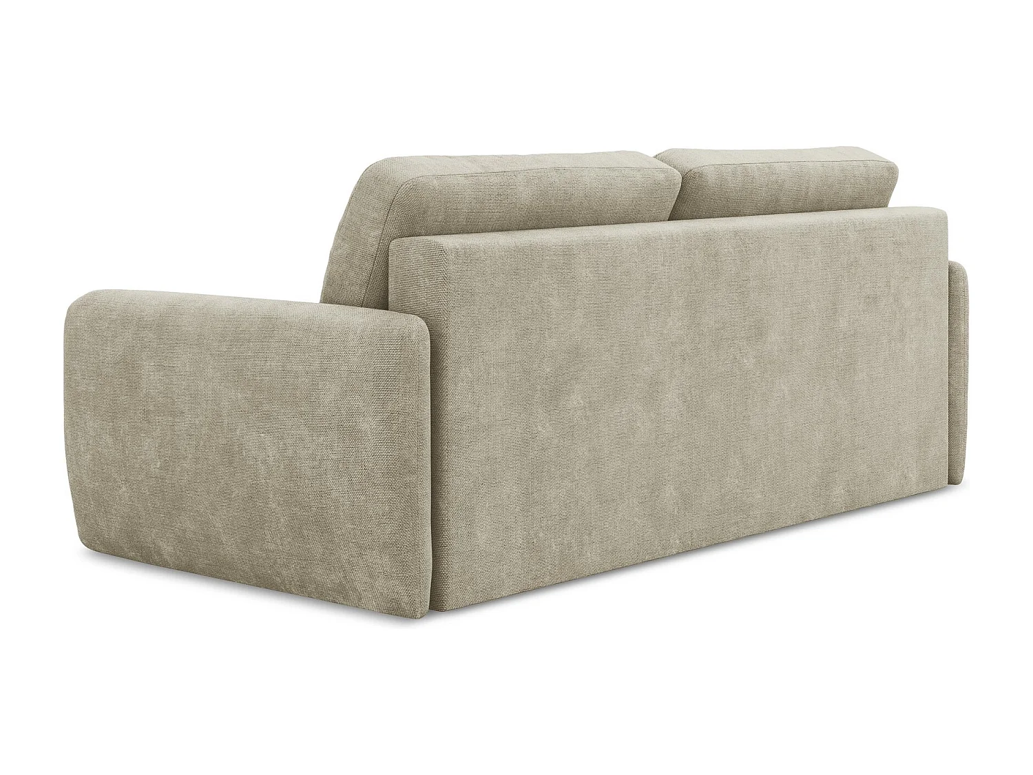 Canapé 3 places convertible en tissu chenille - beige - LILO