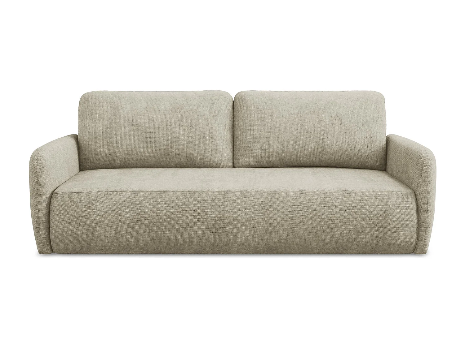 Canapé 3 places convertible en tissu chenille - beige - LILO