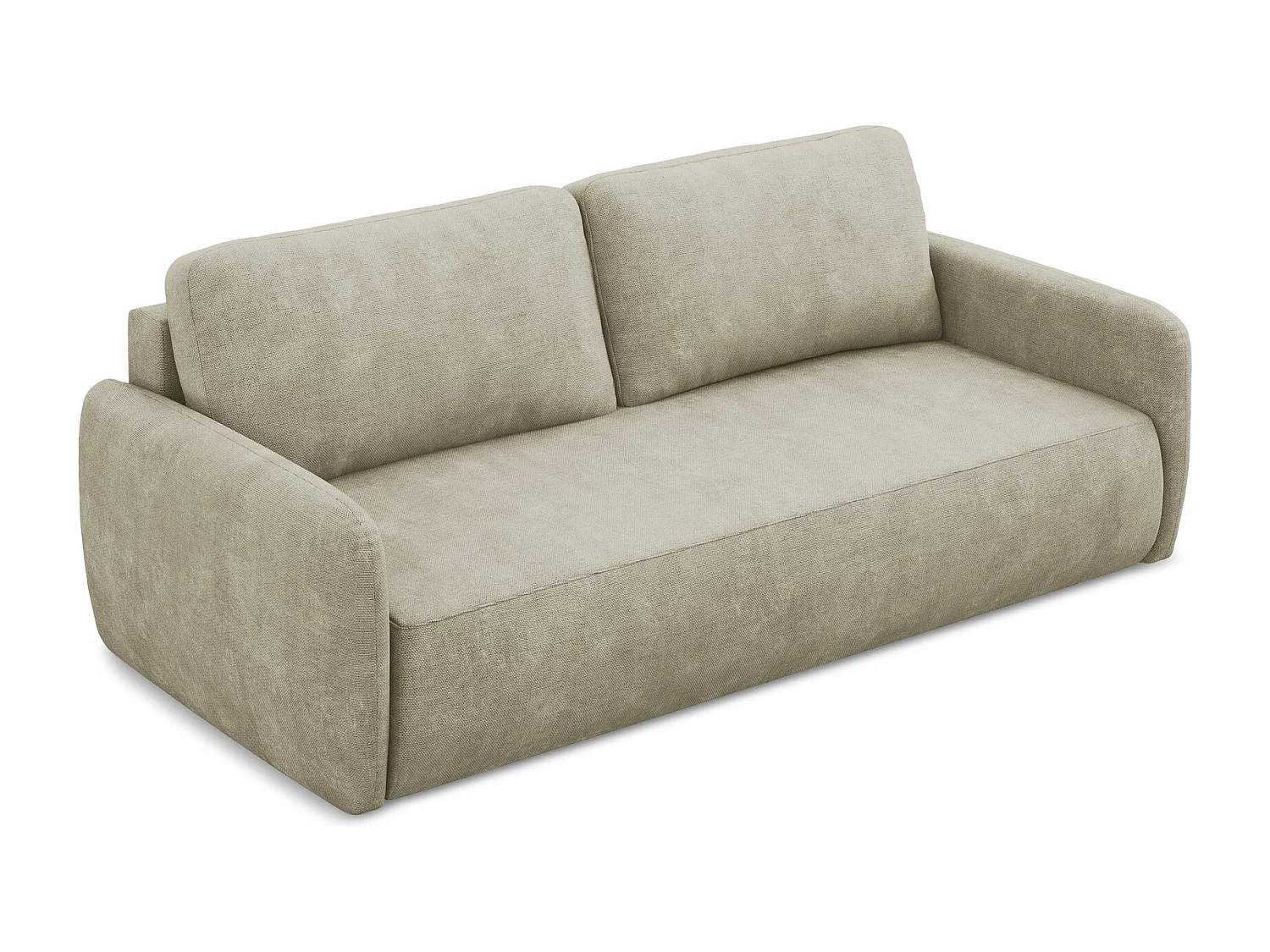 Canapé 3 places convertible en tissu chenille - beige - LILO