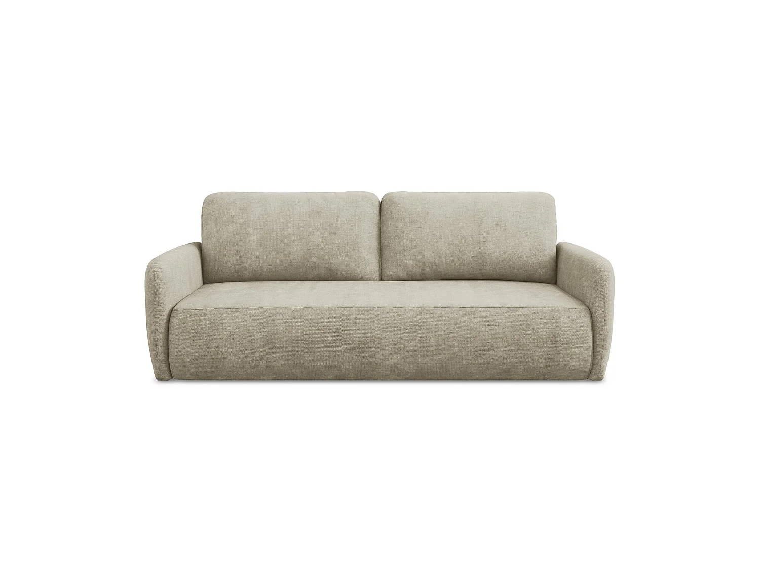 Canapé 3 places convertible en tissu chenille - beige - CORLE