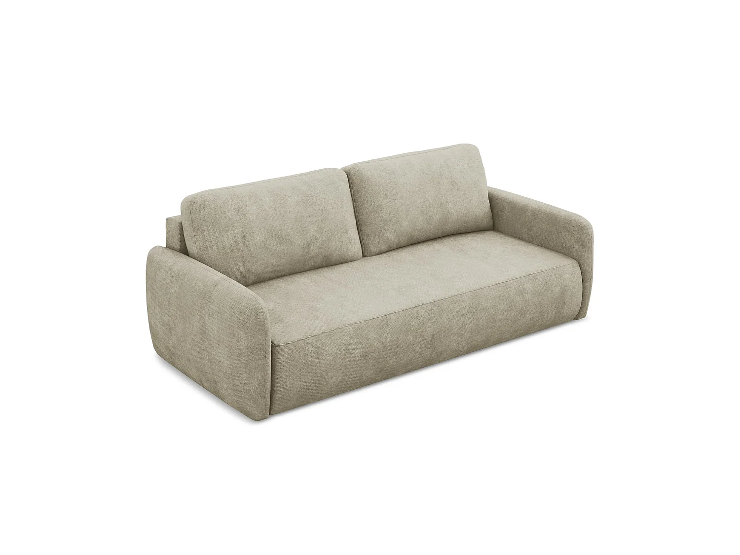 Canapé 3 places convertible en tissu chenille - beige - CORLE