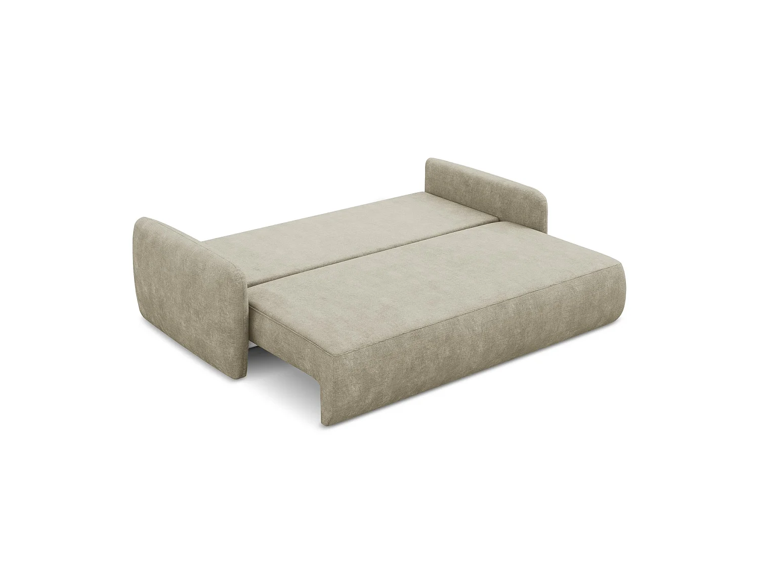 Canapé 3 places convertible en tissu chenille - beige - CORLE