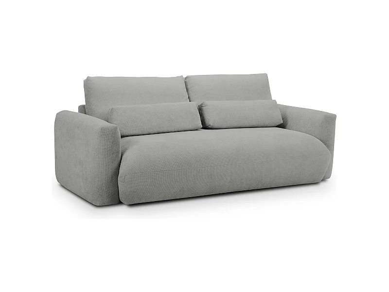 Sofa 3-osobowa - z tkaniny szenilowej - jasny szary - MIKI