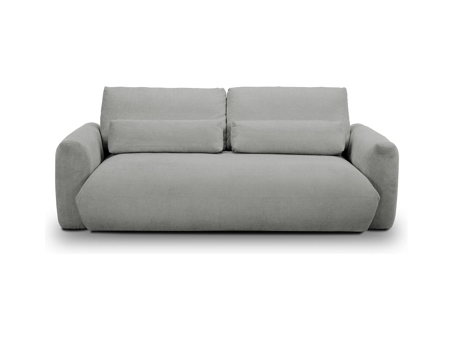 Canapé 3 places en tissu chenille - gris clair - MIKI