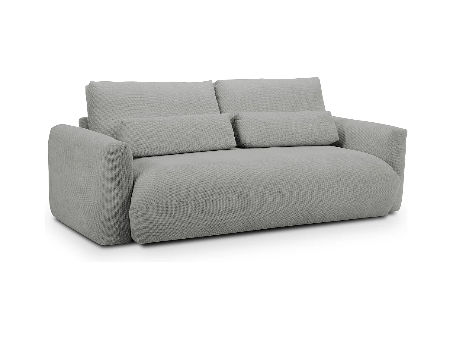 Sofa 3-osobowa - z tkaniny szenilowej - jasny szary - MIKI