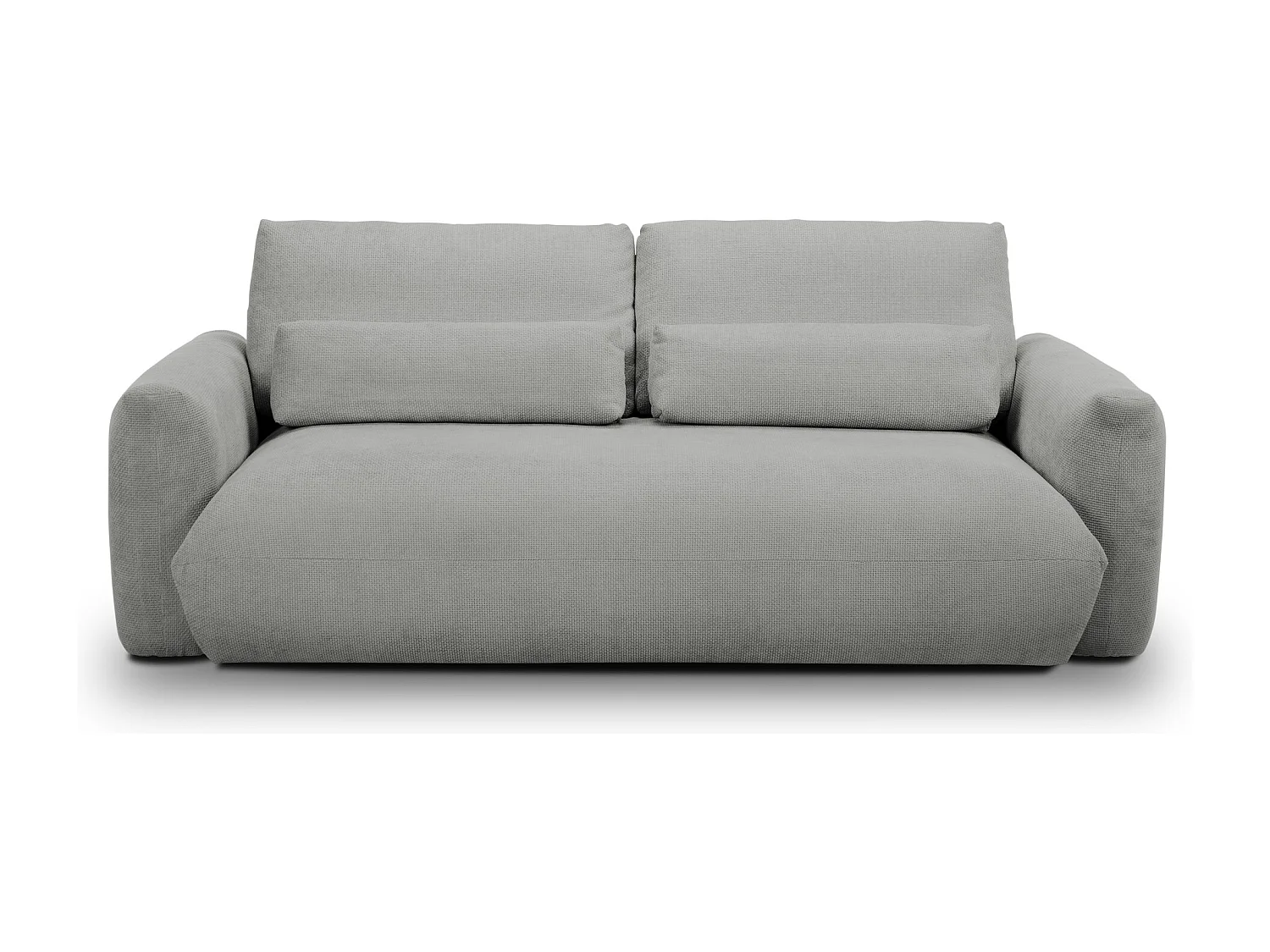 Canapé 3 places en tissu chenille - gris clair - MIKI