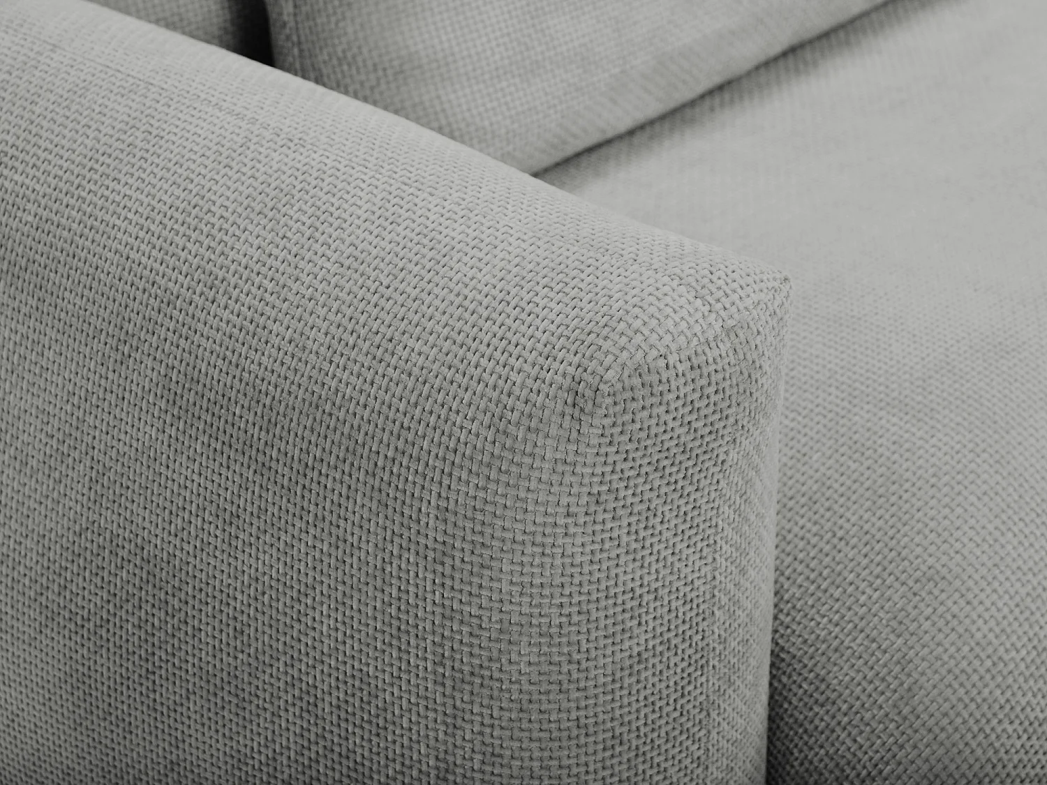 Canapé 3 places en tissu chenille - gris clair - MIKI