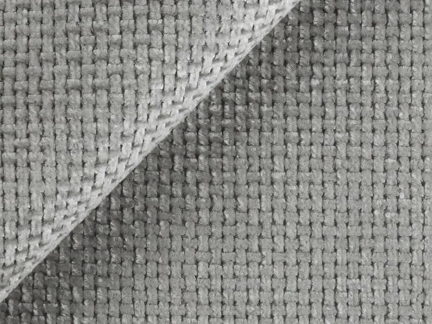 Canapé 3 places en tissu chenille - gris clair - MIKI