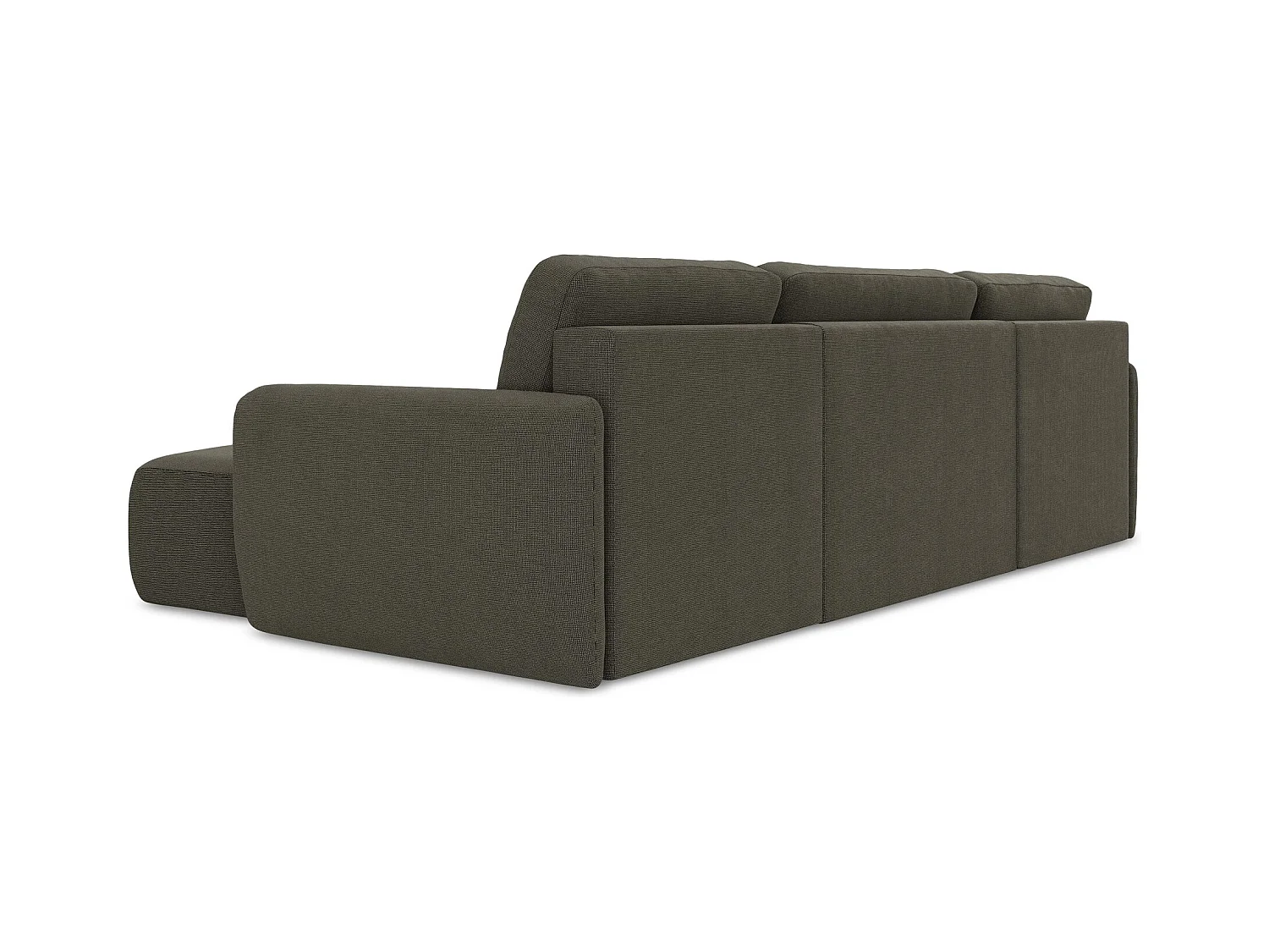 Canapé panoramique 4 places convertible en tissu texturé - taupe - LILO