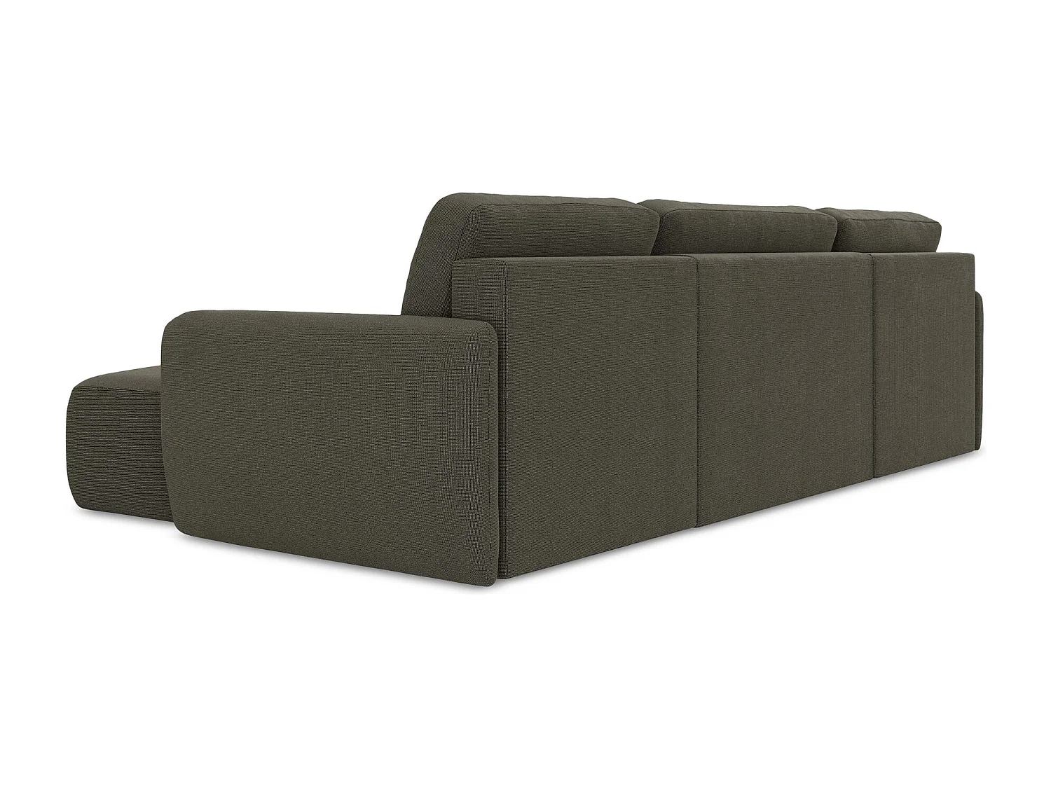 Canapé panoramique 4 places convertible en tissu texturé - taupe - LILO