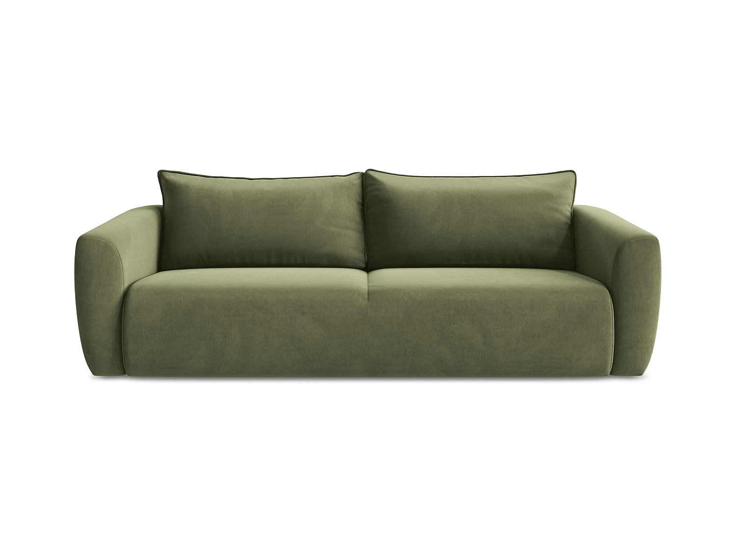 Canapé 3 places convertible en velours - olive - GUAVA