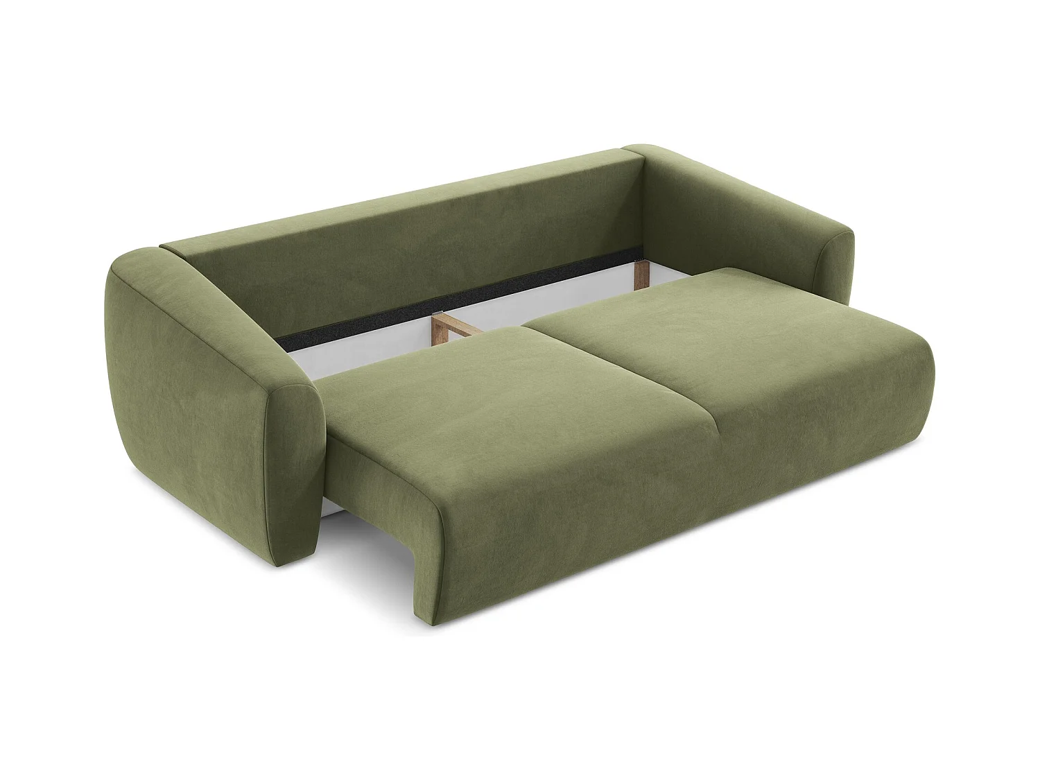 Canapé 3 places convertible en velours - olive - GUAVA