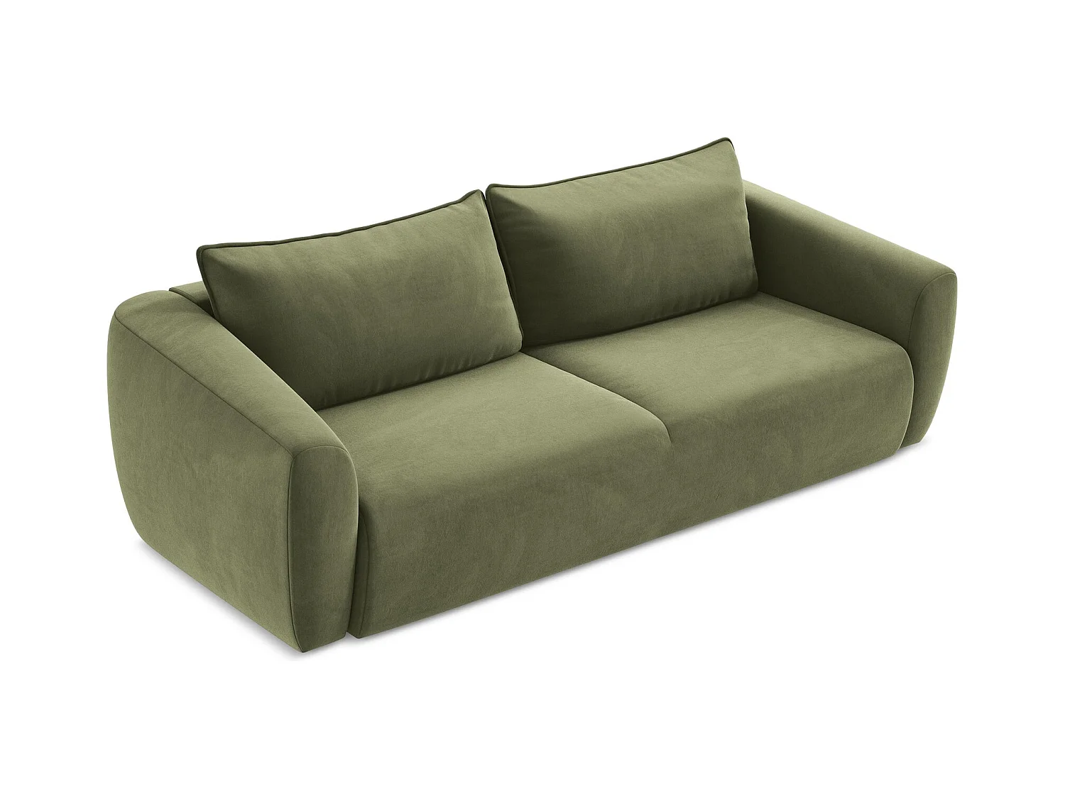 3-Sitzer Sofa mit Schlaffunktion - Samt - Olive - GUAVA