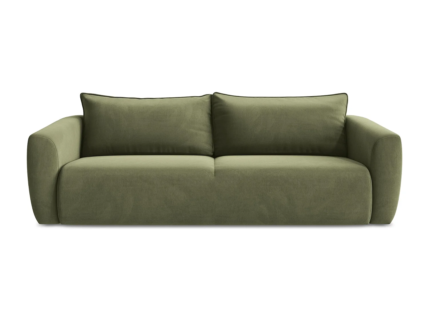 Canapé 3 places convertible en velours - olive - GUAVA