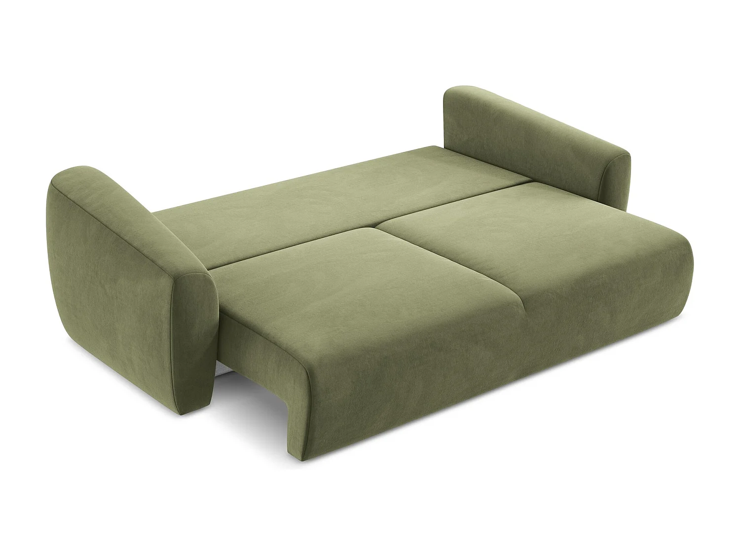 Canapé 3 places convertible en velours - olive - GUAVA