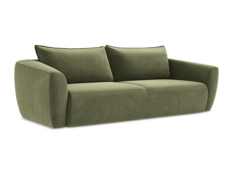 3-Sitzer Sofa mit Schlaffunktion - Samt - Olive - GUAVA