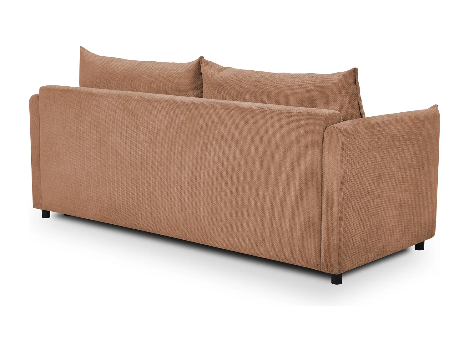 Canapé 3 places convertible en tissu chenille - pêche - PIKO