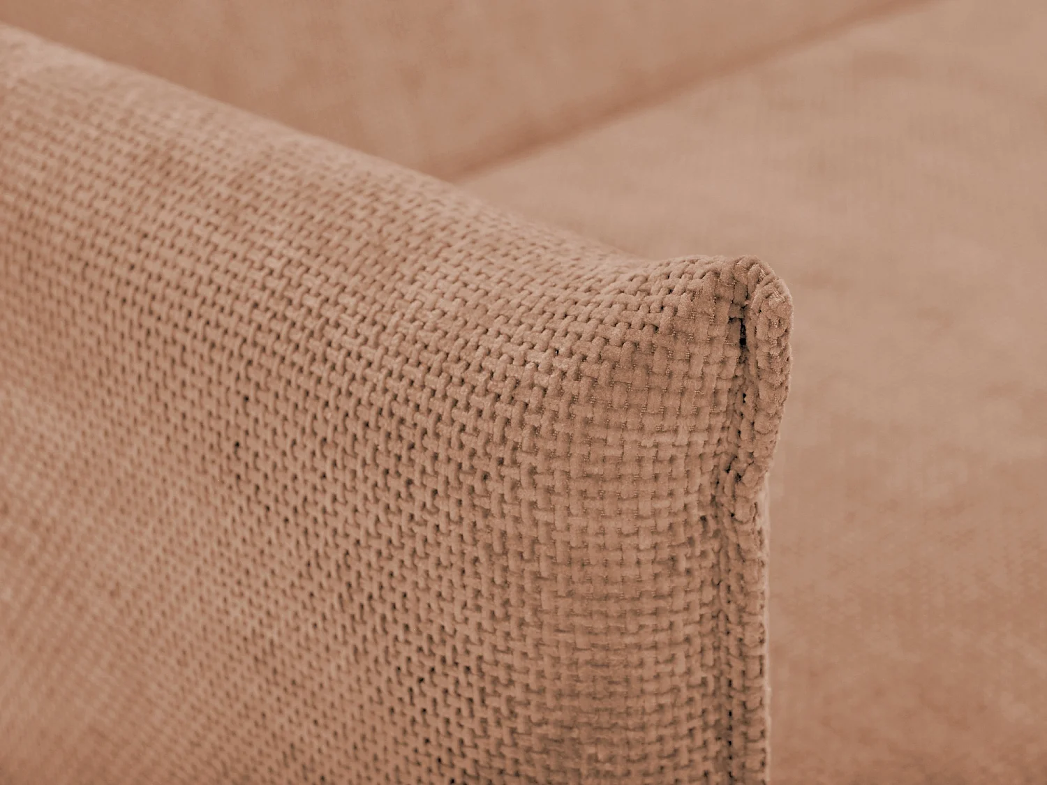 Canapé 3 places convertible en tissu chenille - pêche - PIKO