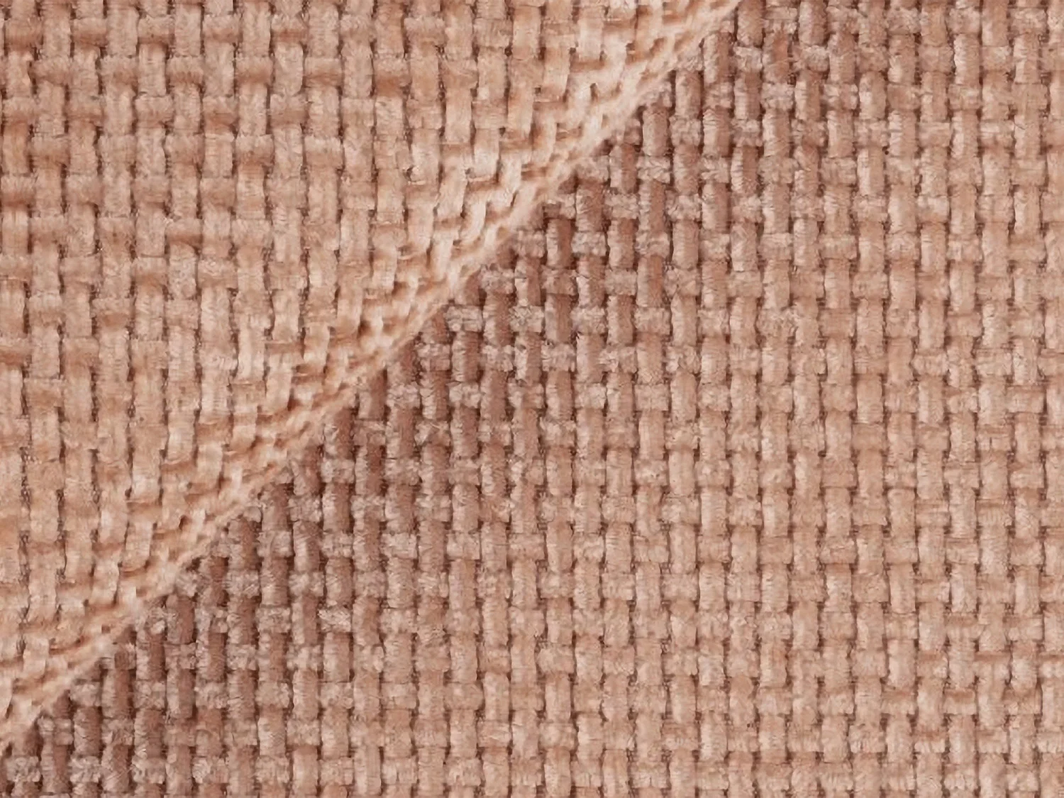 Canapé 3 places convertible en tissu chenille - pêche - PIKO