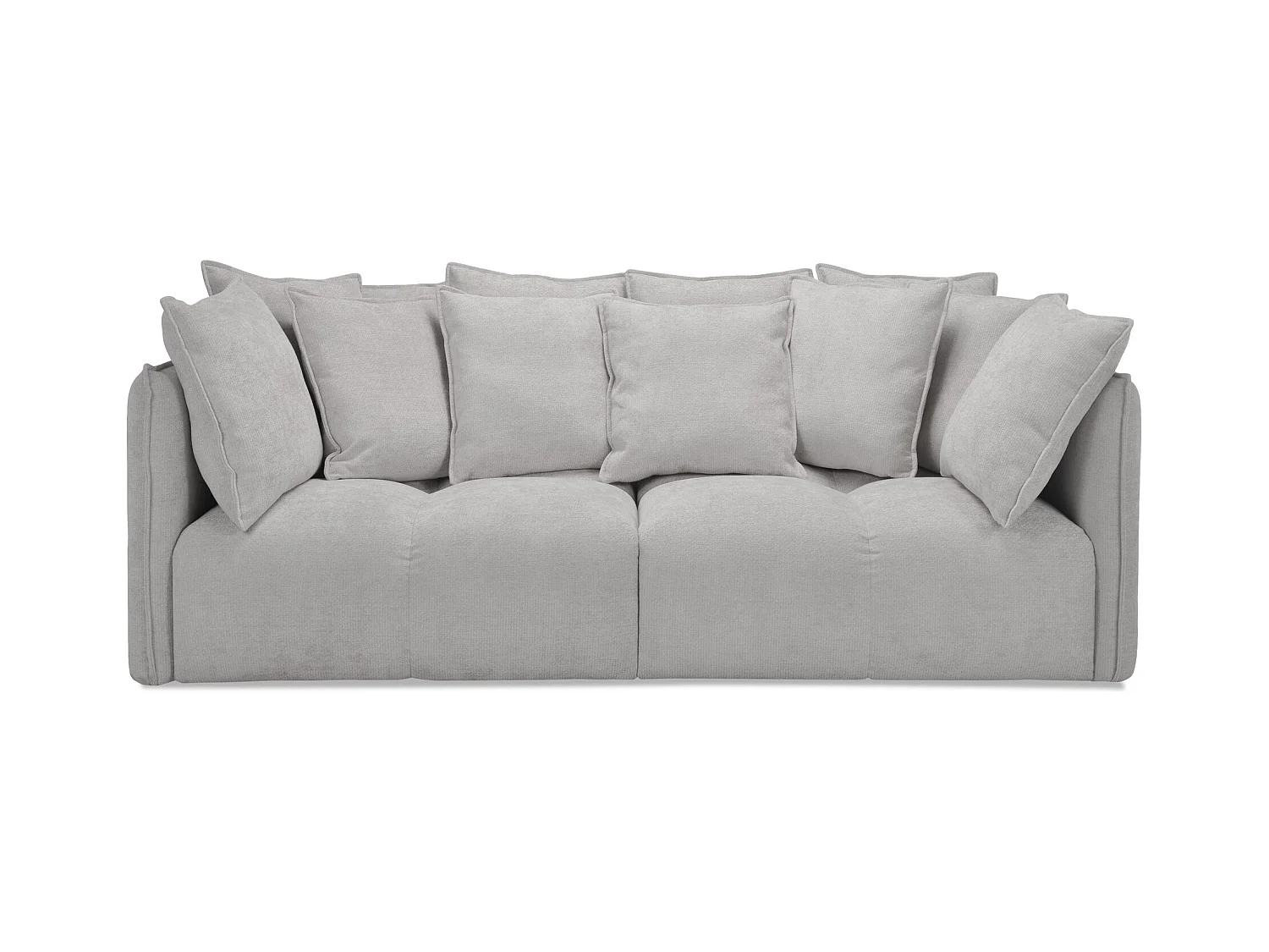 Canapé 3 places en tissu chenille - gris clair - NANA