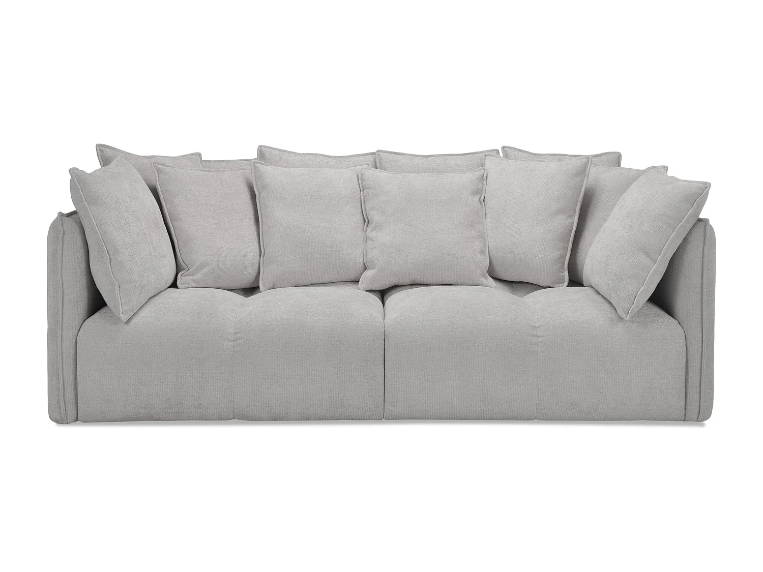 Canapé 3 places en tissu chenille - gris clair - NANA