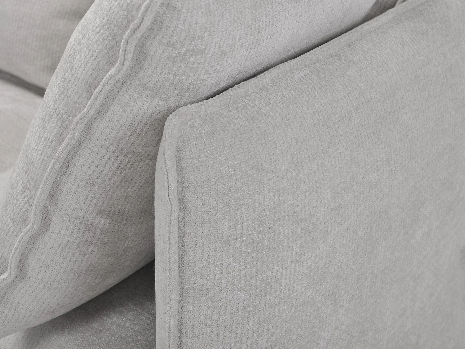 Canapé 3 places en tissu chenille - gris clair - NANA