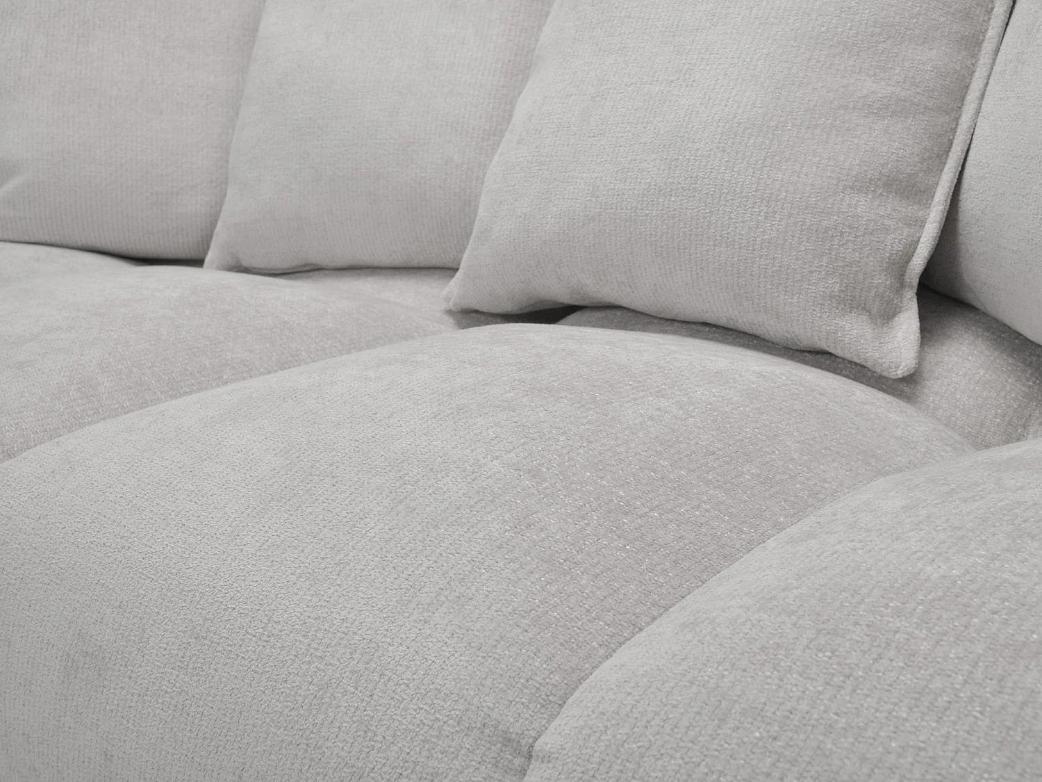 Canapé 3 places en tissu chenille - gris clair - NANA