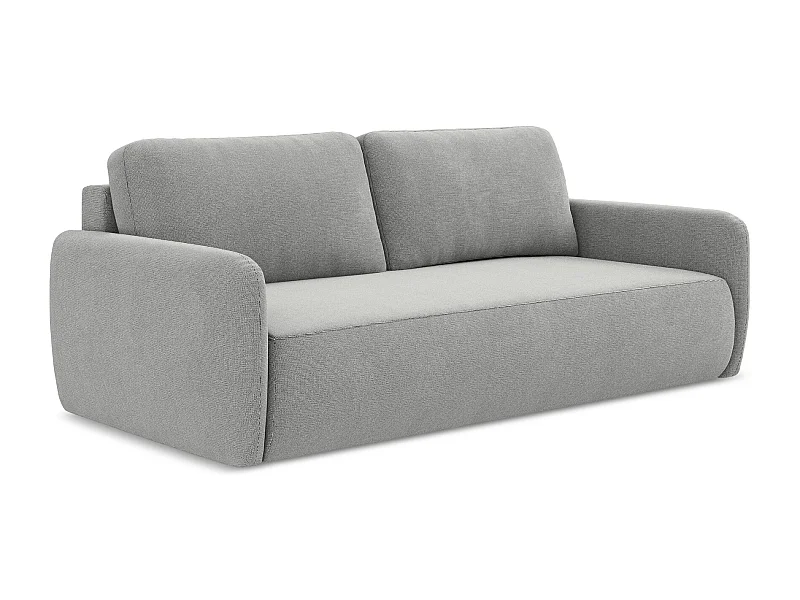 Driezits-slaapbank van lichtgrijs textuurstof - LILO