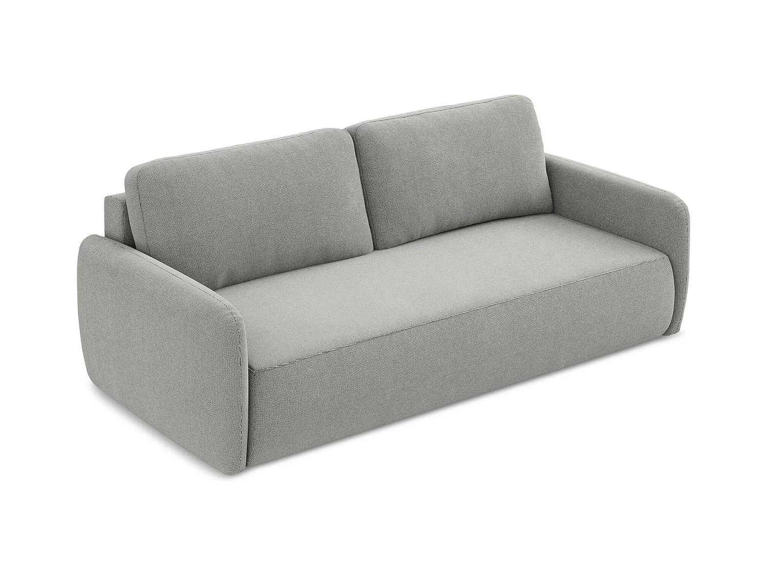 Canapé 3 places convertible en tissu texturé - gris clair - LILO