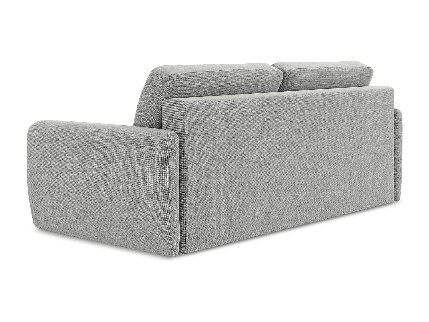 Canapé 3 places convertible en tissu texturé - gris clair - LILO