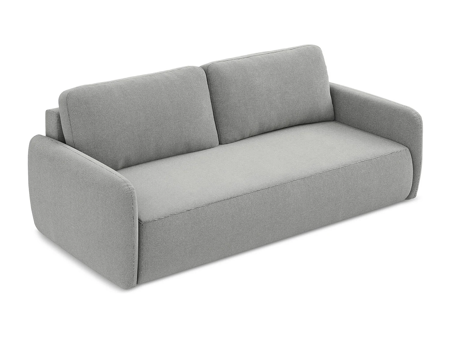 Canapé 3 places convertible en tissu texturé - gris clair - LILO