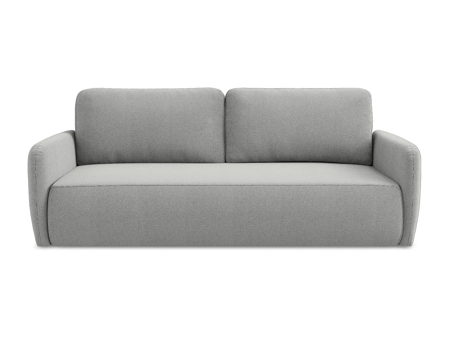 Driezits-slaapbank van lichtgrijs textuurstof - LILO