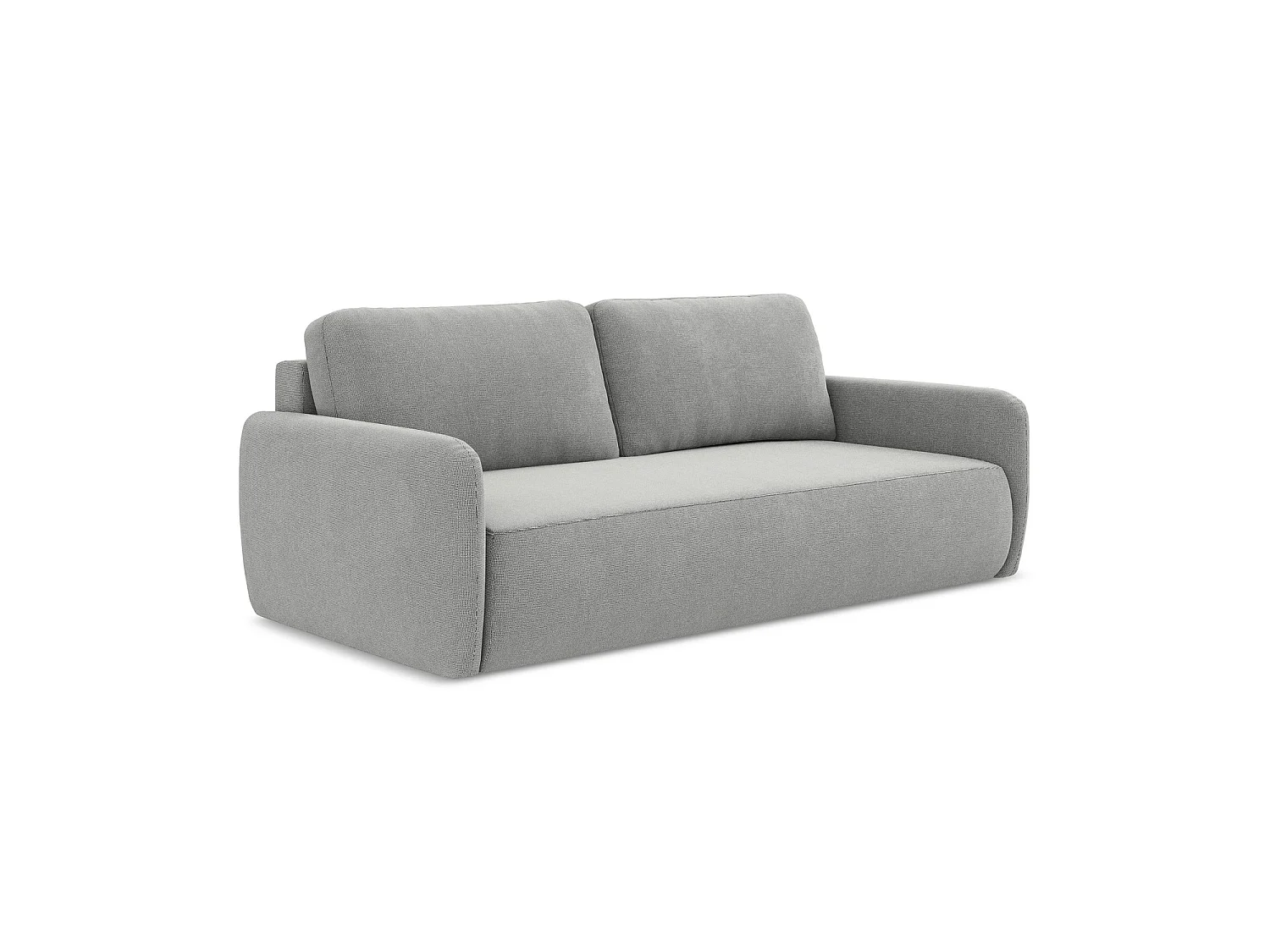Canapé 3 places convertible en tissu texturé - gris clair - CORLE