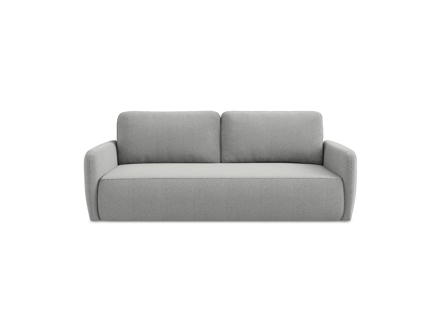 Canapé 3 places convertible en tissu texturé - gris clair - CORLE