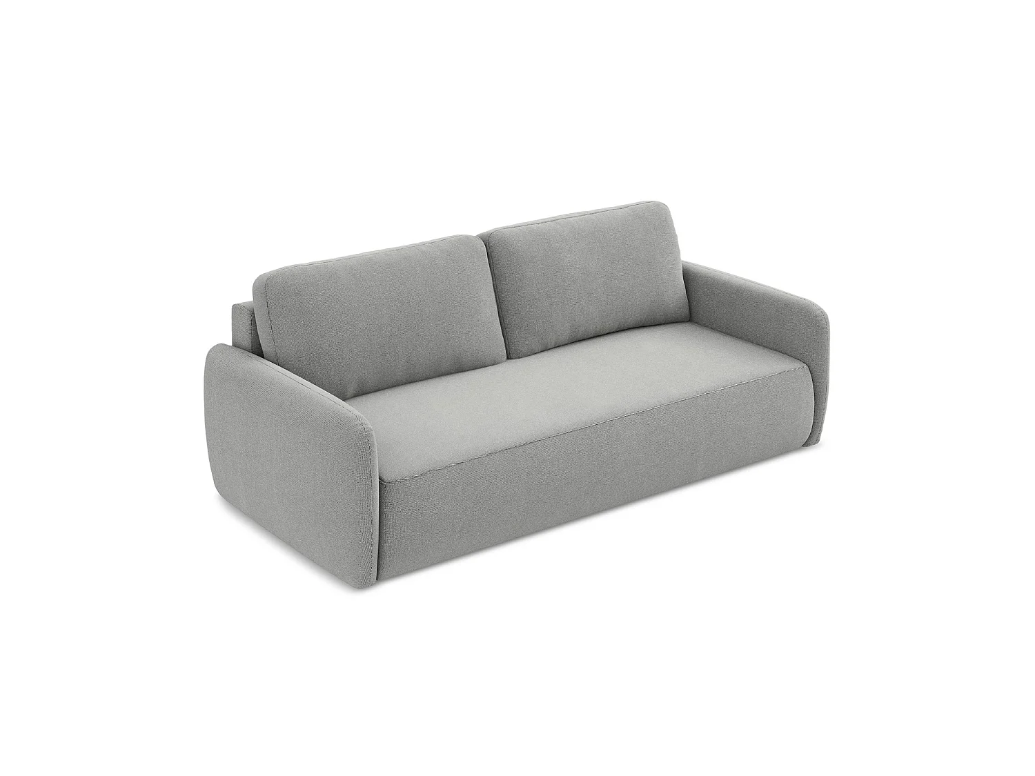 Canapé 3 places convertible en tissu texturé - gris clair - CORLE