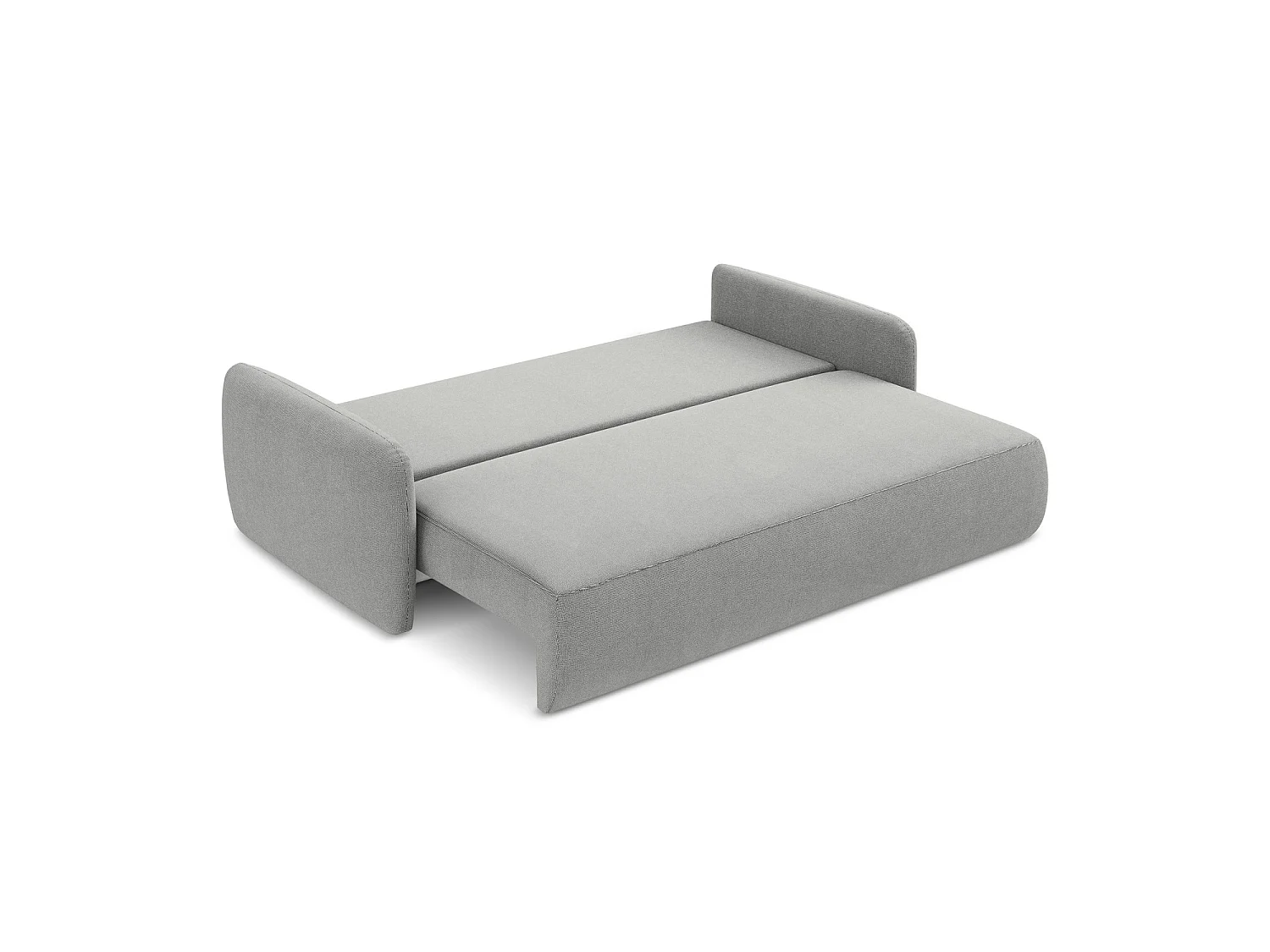Canapé 3 places convertible en tissu texturé - gris clair - CORLE
