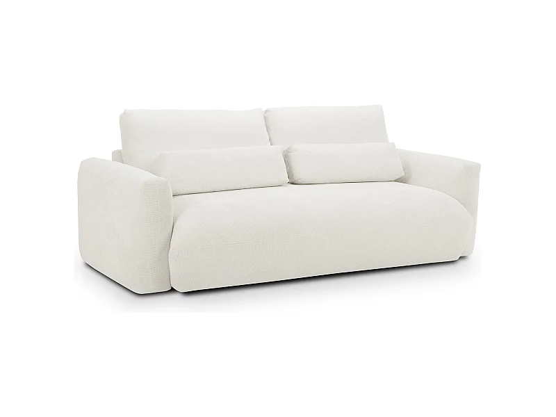Sofa 3-osobowa - z tkaniny szenilowej - biały - MIKI