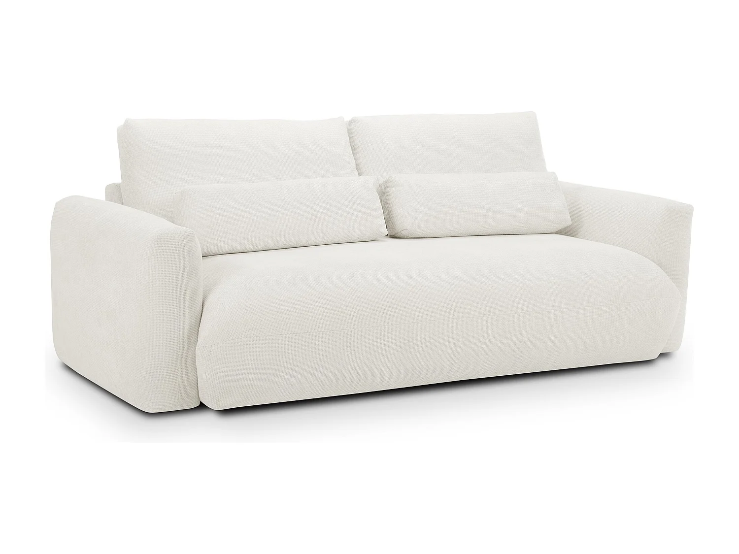 Canapé 3 places en tissu chenille - blanc - MIKI