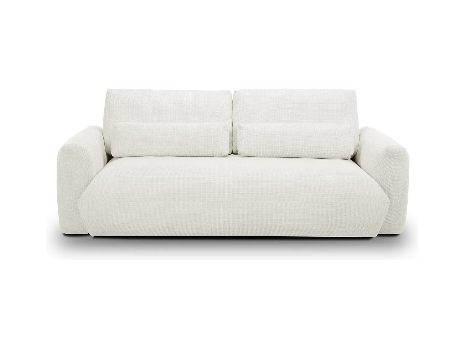 Canapé 3 places en tissu chenille - blanc - MIKI