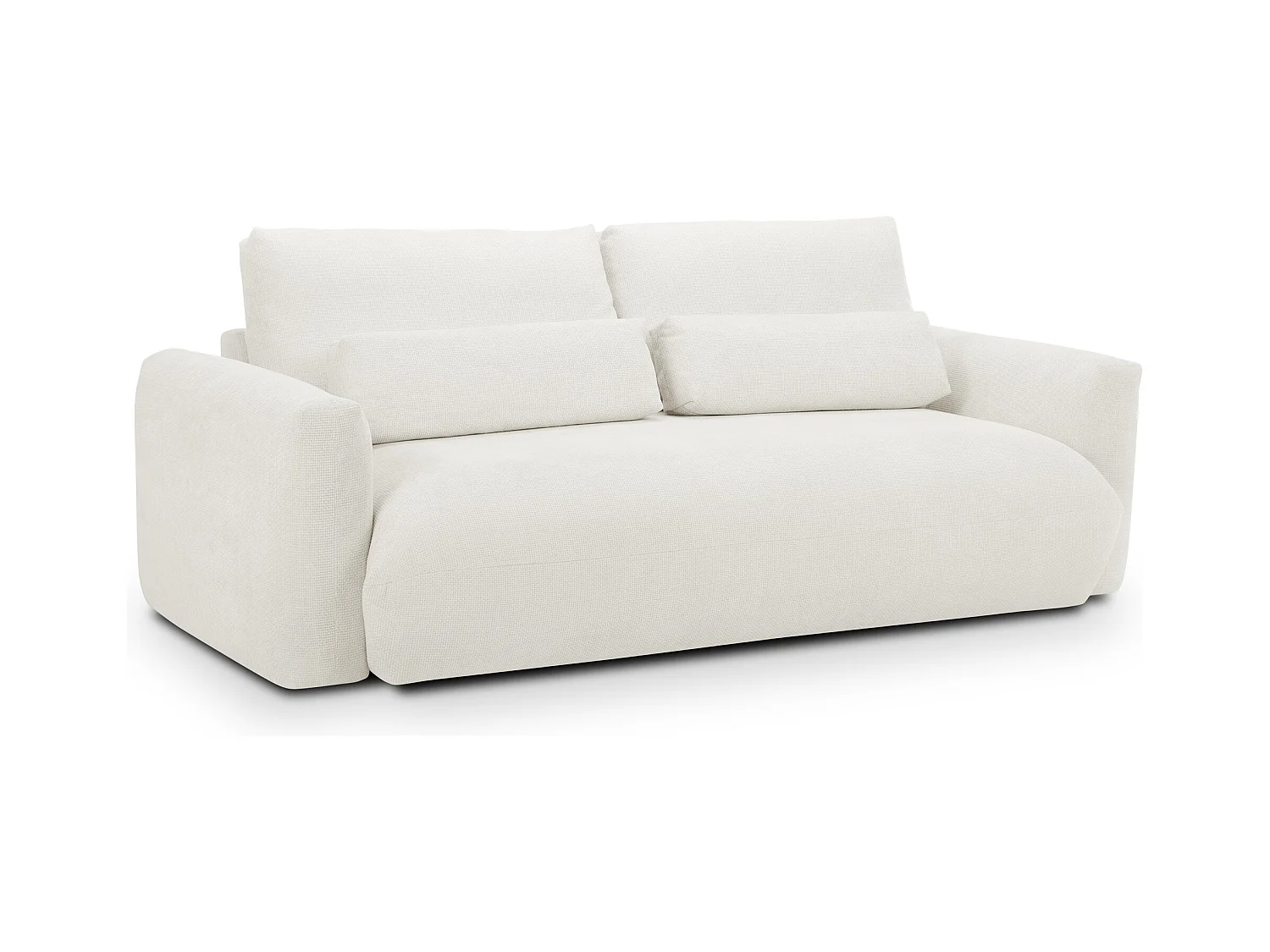 Sofa 3-osobowa - z tkaniny szenilowej - biały - MIKI