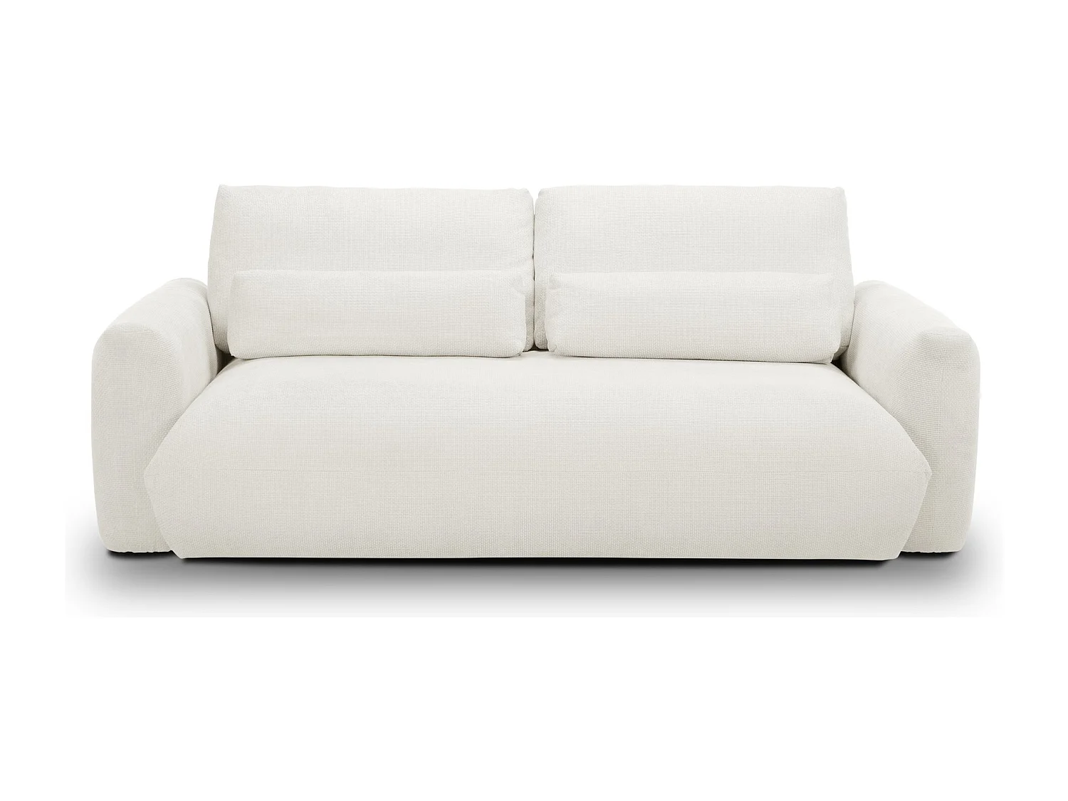 Canapé 3 places en tissu chenille - blanc - MIKI