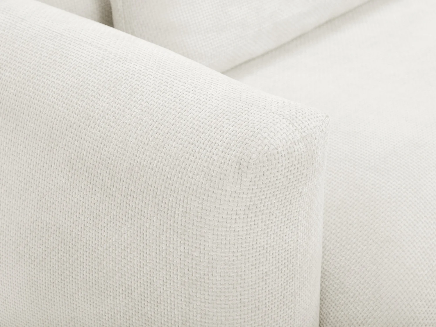 Canapé 3 places en tissu chenille - blanc - MIKI