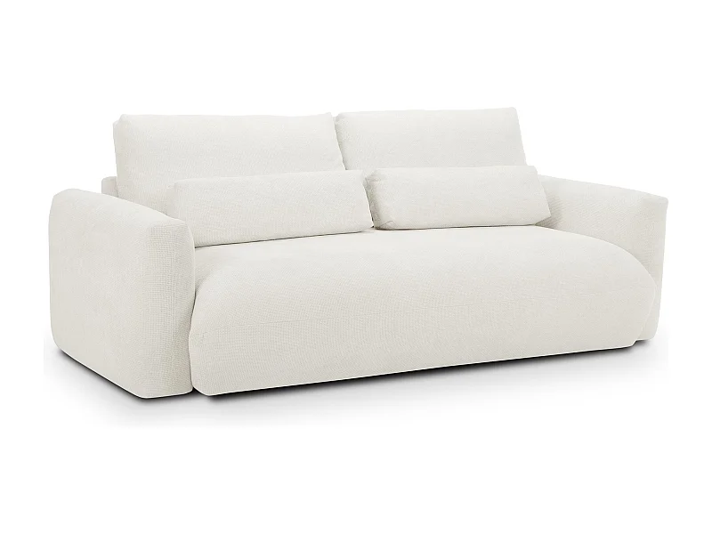 Canapé 3 places en tissu chenille - blanc - MIKI